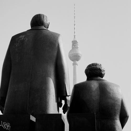 Marx and Engels statue and TV tower, Berlin